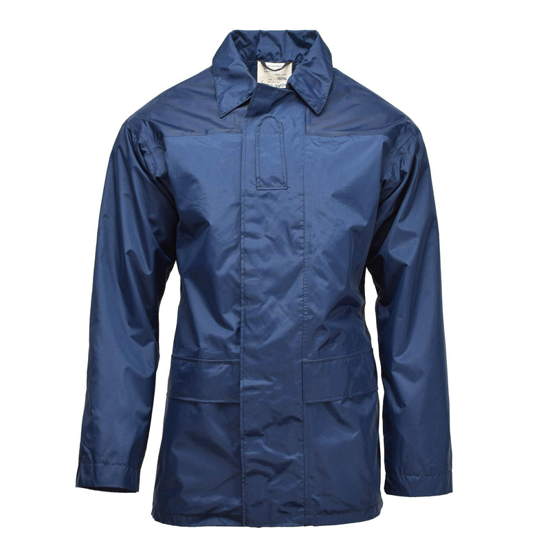 Veste de pluie originale de la RAF britannique imperméable et doublée de parka contre les intempéries bleue