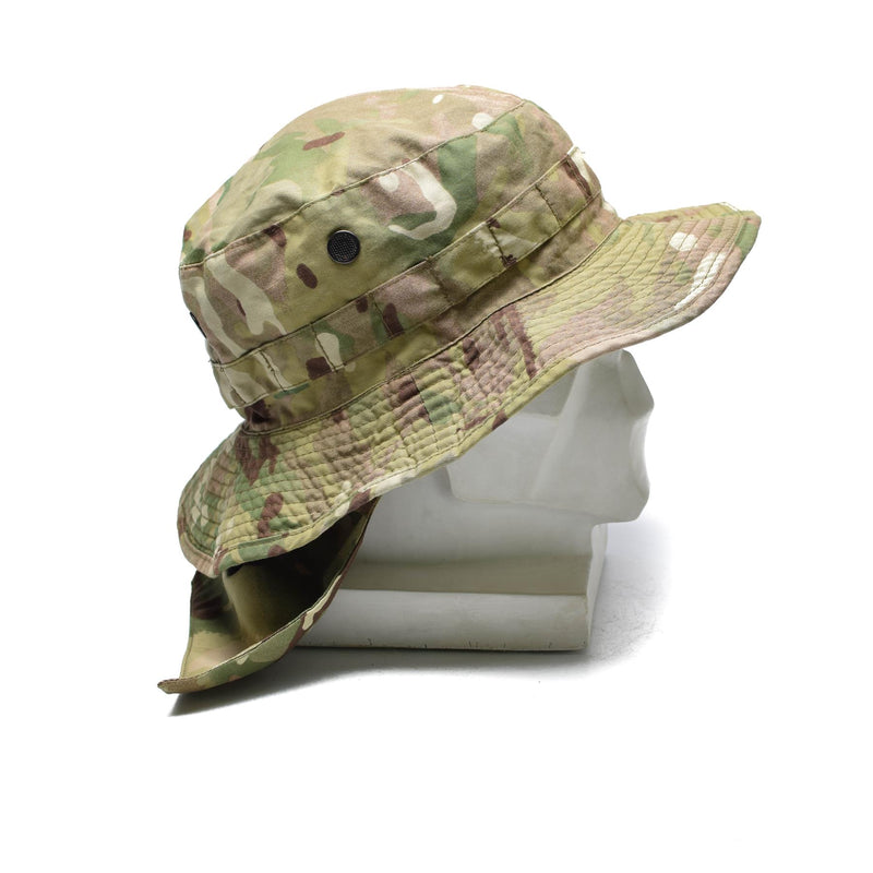 Chapeau de camouflage tactique britannique d'origine MTP Boonie Cap avec rabat de cou Chapeau d'été