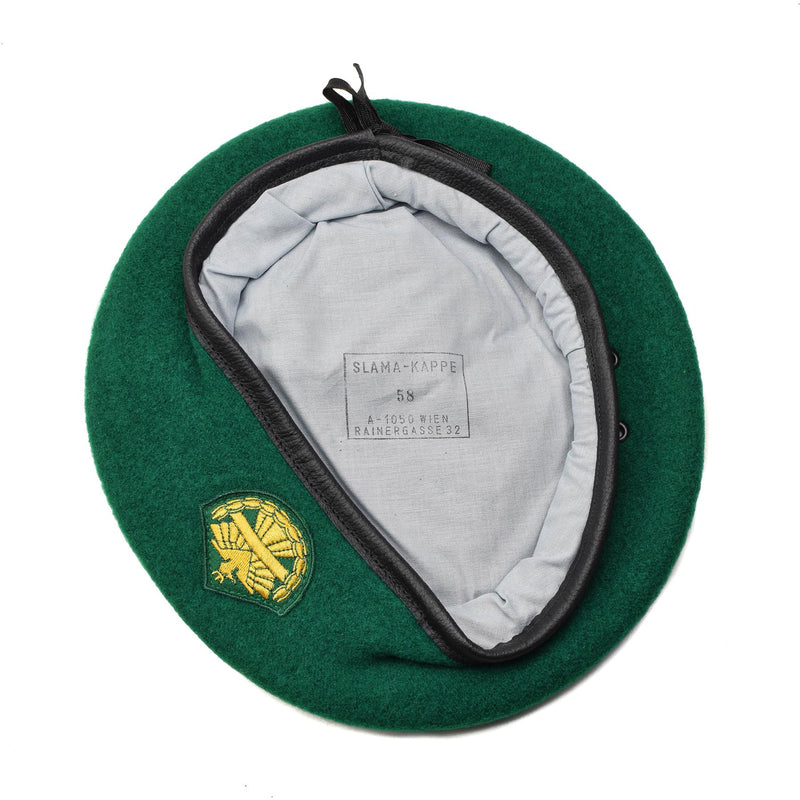 Véritable béret en laine verte de l'armée autrichienne, casquette décontractée et légère, NEUF