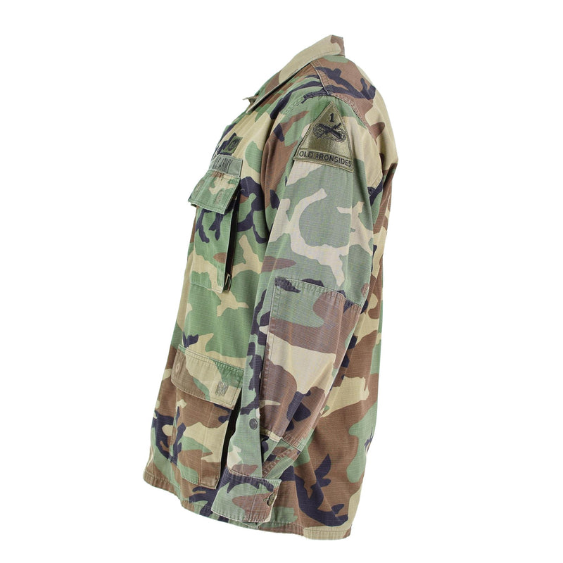 Veste militaire américaine originale ripstop camouflage boisé chemise des troupes BDU