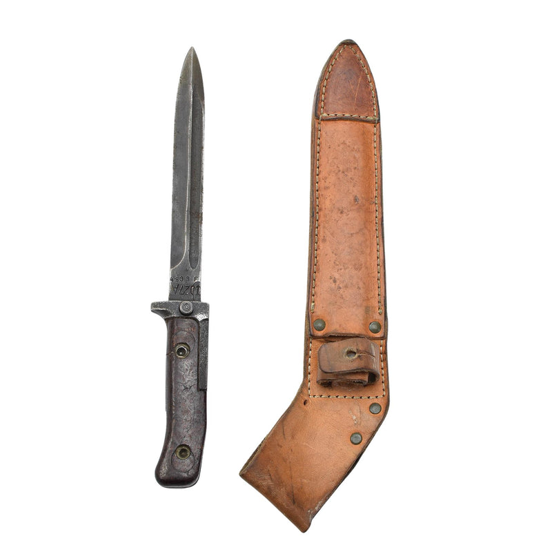 Couteau de combat à baïonnette militaire tchèque d'origine VZ 58 avec fourreau en cuir