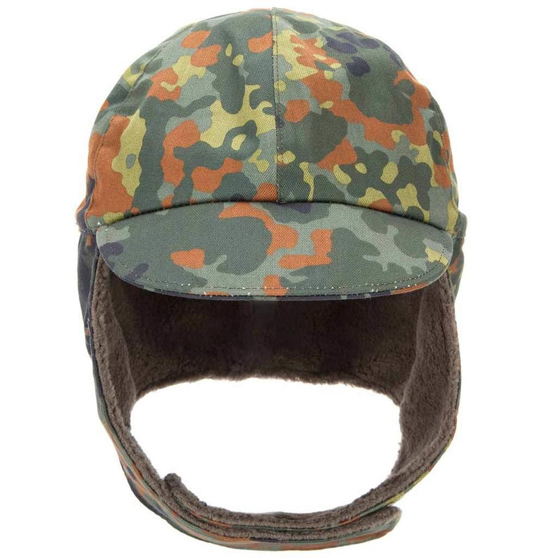 Véritable casquette militaire d'hiver de l'armée allemande flecktarn chapeau chaud pour temps froid