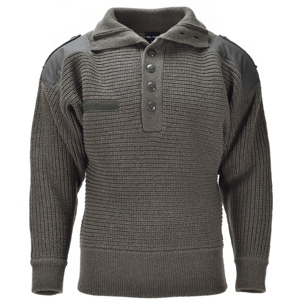 Pull de marque Mil-Tec style armée autrichienne pull alpin en tricot pour homme en laine OD olive