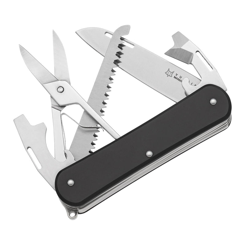 Couteau multifonction Fox Knives VULPIS FX-VP130-SF5 BK Lame en acier N690Co Noir