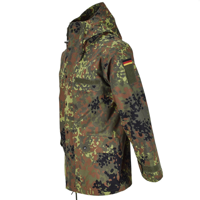 Veste de campagne de l'armée allemande de marque Mil-Tec GoreTex Flecktarn camouflage imperméable à l'eau