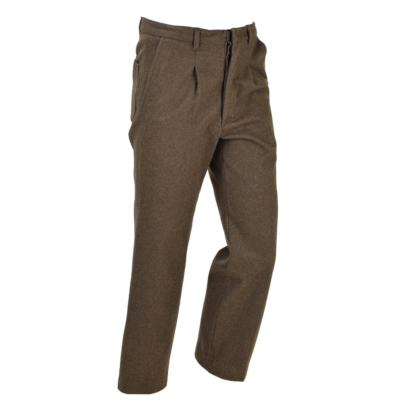 Pantalon d'uniforme militaire italien original en laine marron pantalon vintage armée