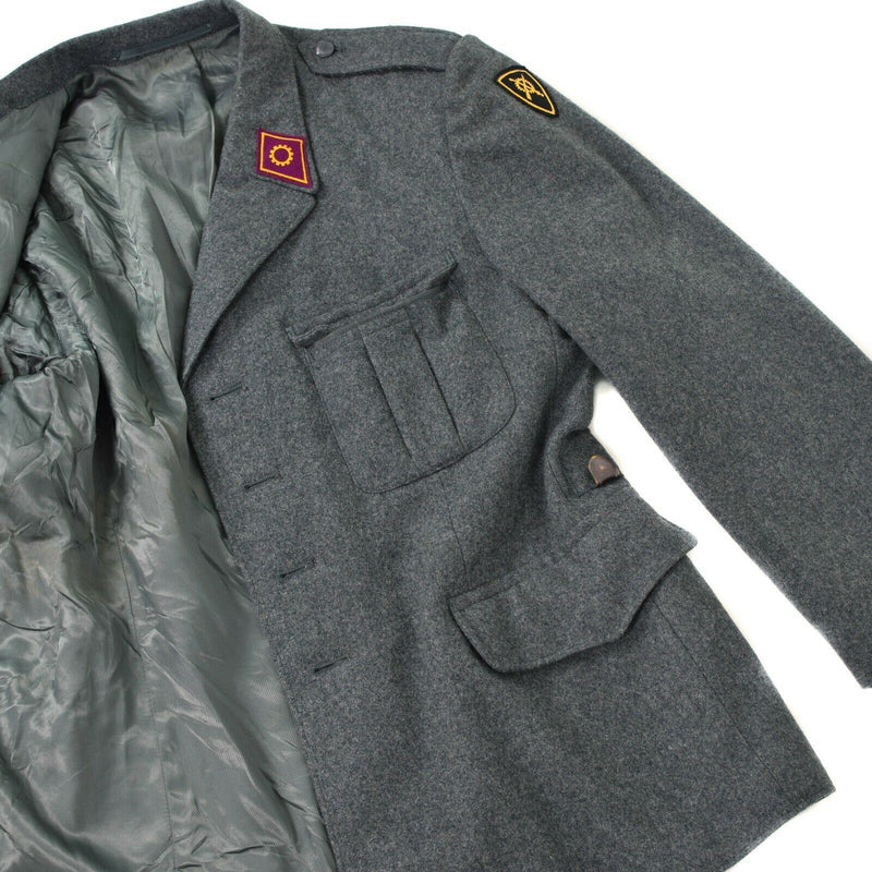 Veste en laine véritable de l'armée suisse, uniforme excédentaire de l'armée suisse, gris