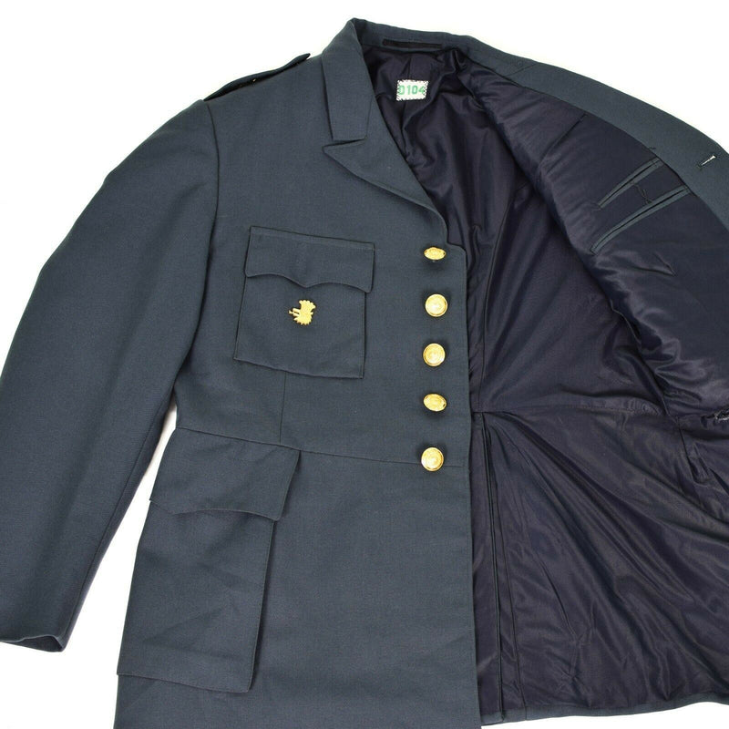 Véritable uniforme de parade bleu d'infanterie de l'armée suédoise, veste de tenue militaire suédoise