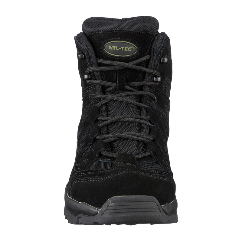 Bottes MIL-TEC SQUAD mi-mollet semelle ronde camping extérieur chaussures en daim noir