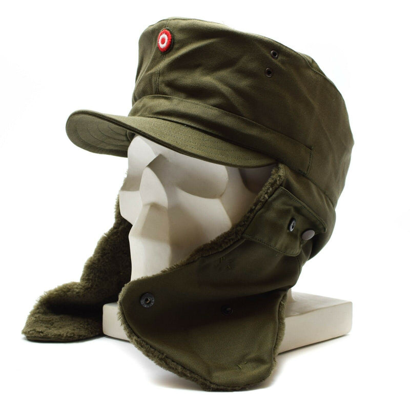 Véritable casquette militaire d'hiver de l'armée autrichienne avec insigne OD Olive