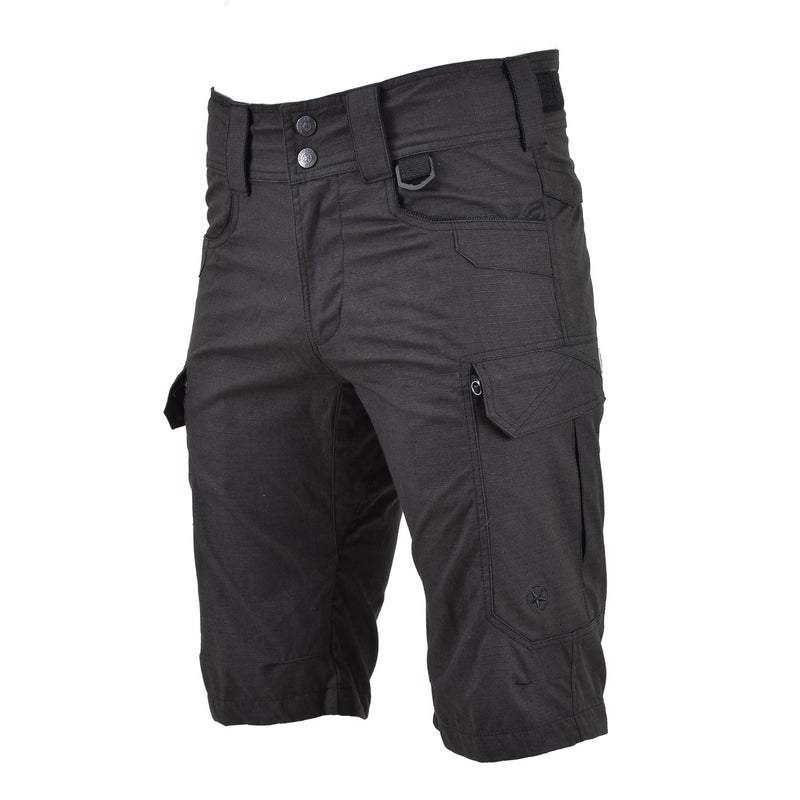 Short de style militaire de marque MFH bermuda noir en coton ripstop robuste uniforme NEUF