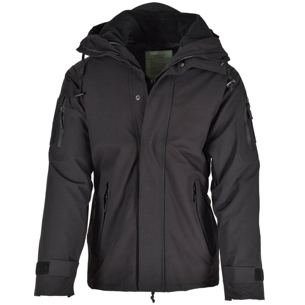 Parka de marque Mil-Tec avec doublure d'hiver Veste noire chaude imperméable Vêtements de pluie pour hommes