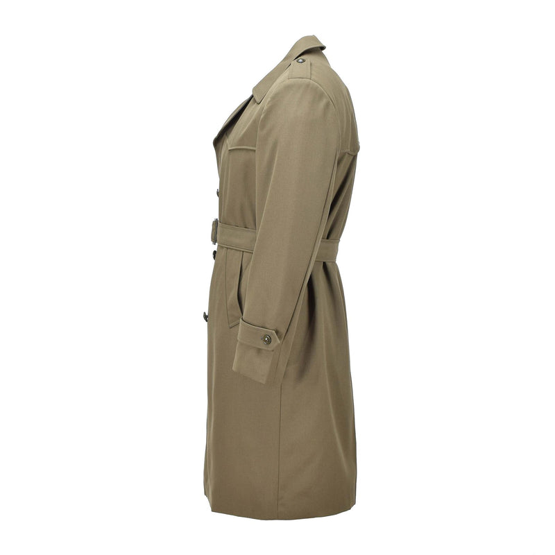 Trench-coat militaire italien original kaki manteau formel doublé ceinturé vintage NEUF