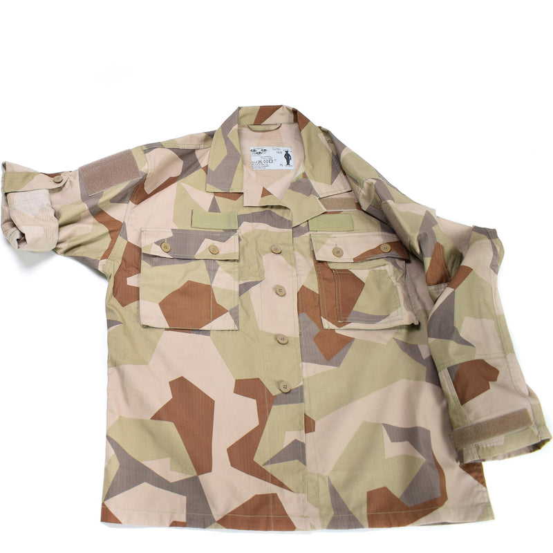 Veste authentique de l'armée suédoise M90, chemise légère de camouflage désert pour troupes de campagne, NEUF