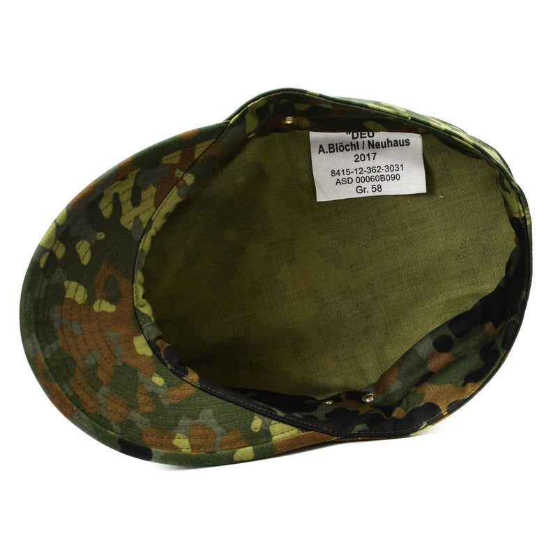 Véritable casquette Flecktarn de l'armée allemande originale BW Woodland Camo militaire chapeau NEUF