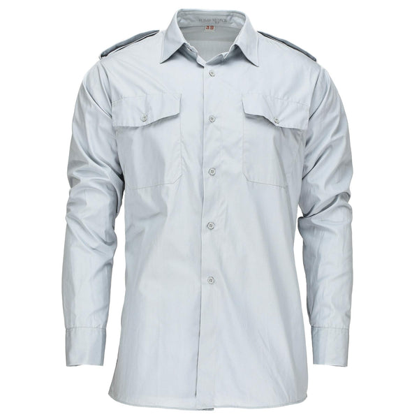 Chemise d'origine suédoise gris-bleu de l'armée suédoise avec épaulettes, neuf