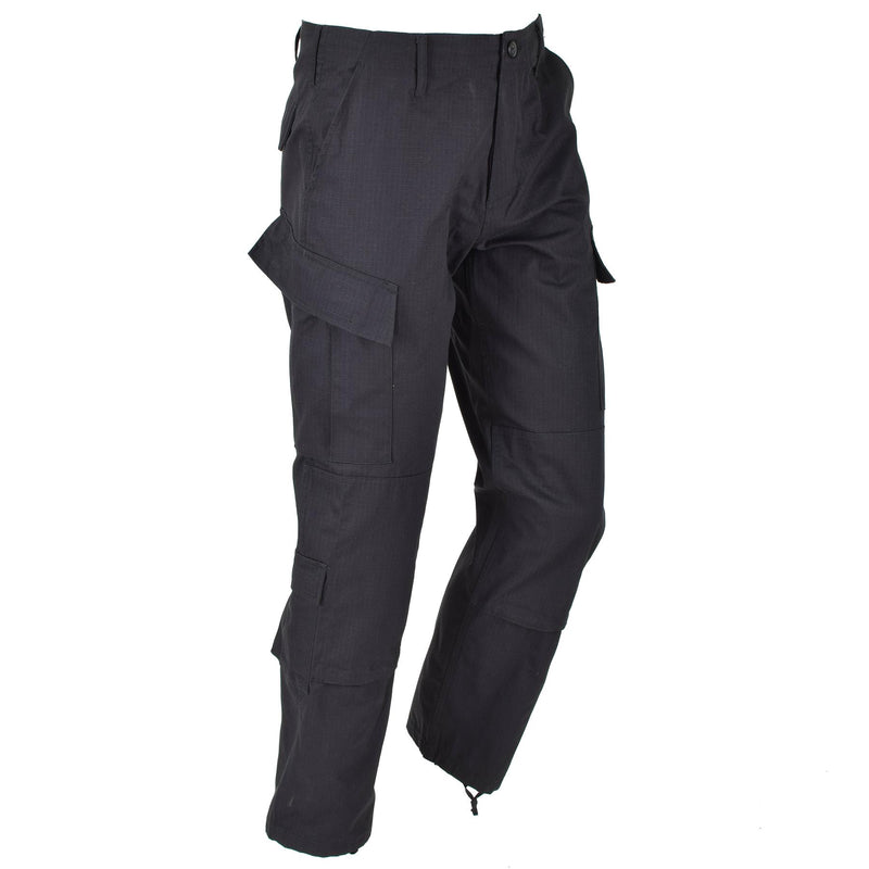 Pantalon cargo noir de style armée américaine de marque Mil-Tec, pantalon de combat en ripstop