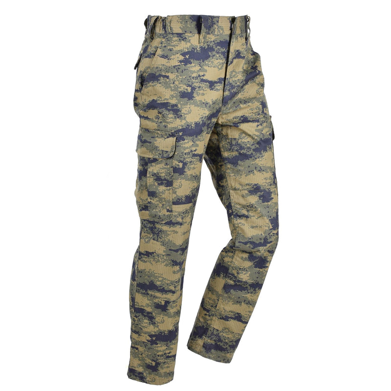 Pantalon tactique de combat ripstop bleu camouflage numérique d'origine de l'armée turque