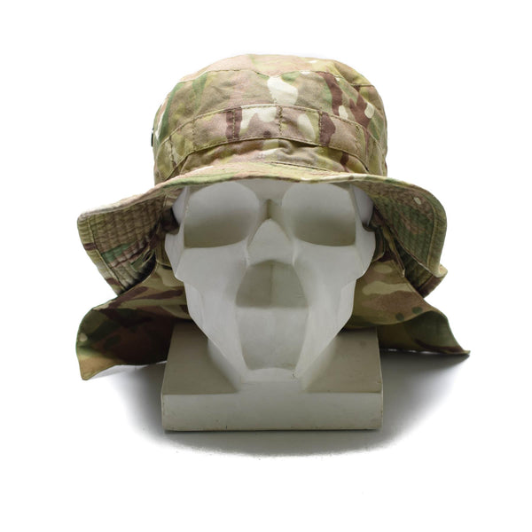 Chapeau de camouflage tactique britannique d'origine MTP Boonie Cap avec rabat de cou Chapeau d'été