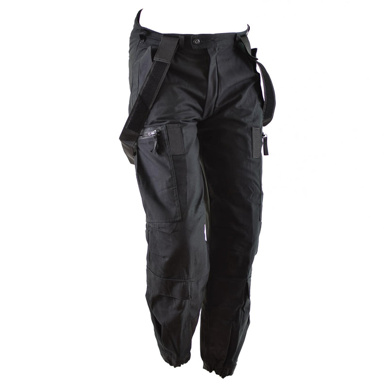 Pantalon de tanker thermique suédois authentique m90 Pantalon BDU noir avec bretelles NEUF