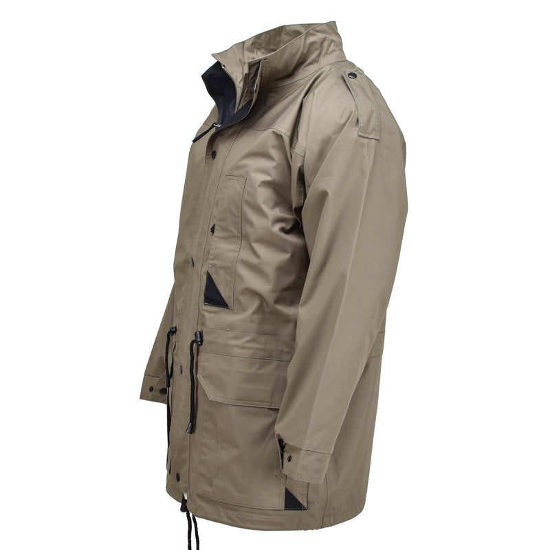 Véritable parka de l'armée néerlandaise avec doublure OD manteau vert veste d'officier pour homme Kaki NEUF