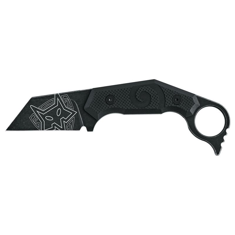 Couteau à lame fixe Fox Knives FX-652 Toa, couteau de combat tactique à lame en acier noir Tanto