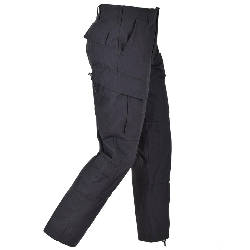 Pantalon cargo noir de style armée américaine de marque Mil-Tec, pantalon de combat en ripstop