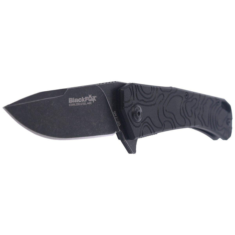 Couteau de poche pliant Fox Knives ECHO 1 noir revêtement Idroglider stone wash