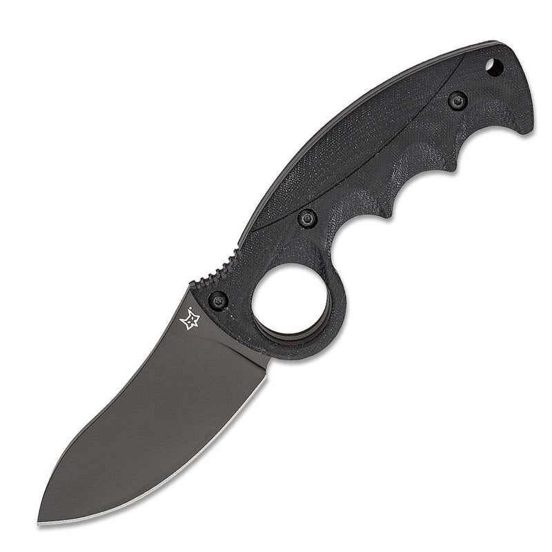 Couteau à lame fixe Fox Knives Brand Italy Alaskan Hunter en acier inoxydable Noir