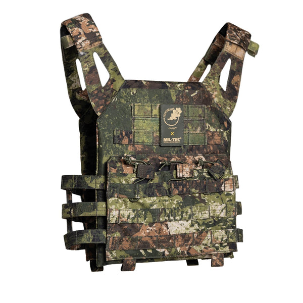 Gilet de transport de plaques de l'armée MIL-TEC Gen II camouflage enduit de PVC confortable molle