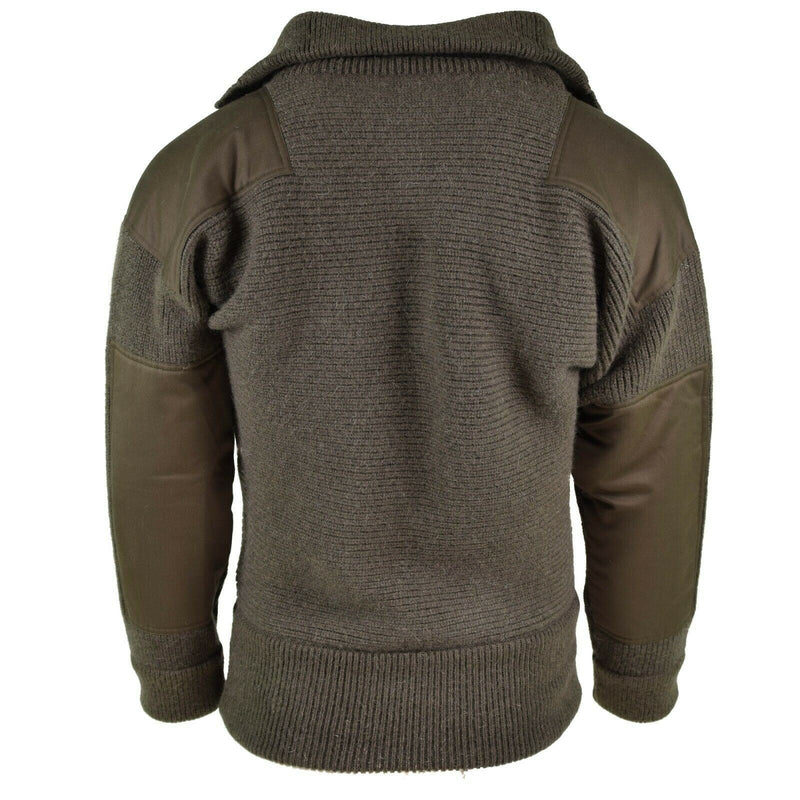 Pull en tricot alpin original de l'armée autrichienne en laine OD olive NEUF