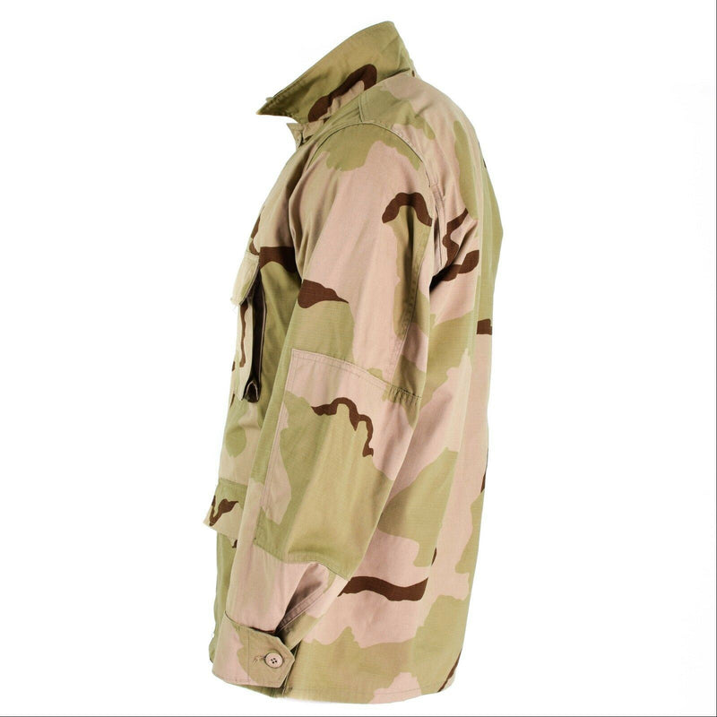 Véritable veste de combat de l'armée américaine BDU 3 couleurs ripstop chemise camouflage désert militaire NEUF