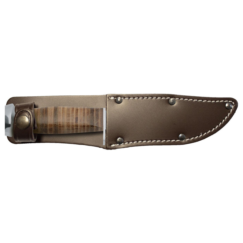 Couteau de camping Fox Knives 610/11 Couteau à lame fixe AISI 420C Étui en cuir