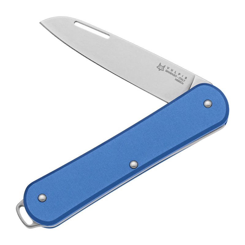 Couteau de poche pliant Fox Knives VULPIS FX-VP130 SB en acier inoxydable N690Co bleu