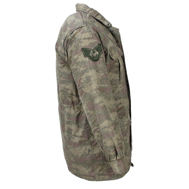 Veste de parachutiste militaire turque originale parka camouflage ripstop doublée armée