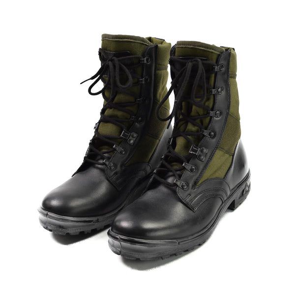 Bottes tropicales originales de l'armée allemande BALTES noir/vert OD surplus militaire NEUF