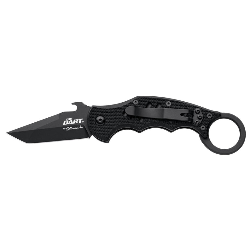 Couteau de poche Fox Knives THE DART Tanto en acier inoxydable N690Co noir idroglider