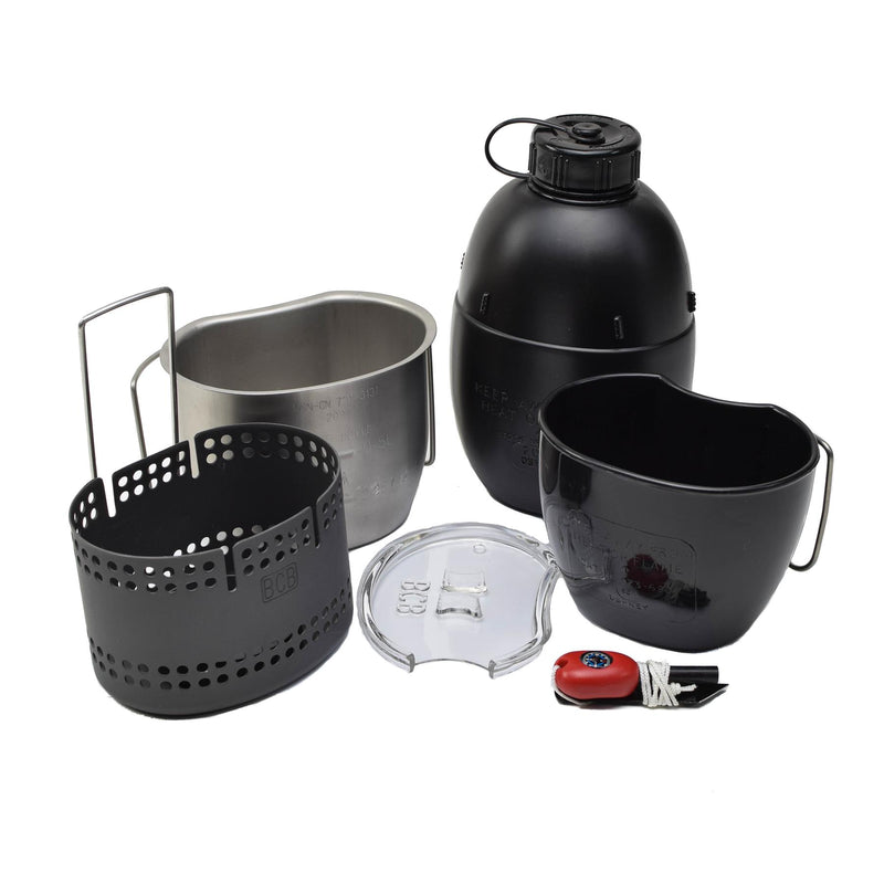 Ensemble de camping compact 6 pièces pour système de cuisson BCB Dragon, cantine, tasse, poêle Crusader