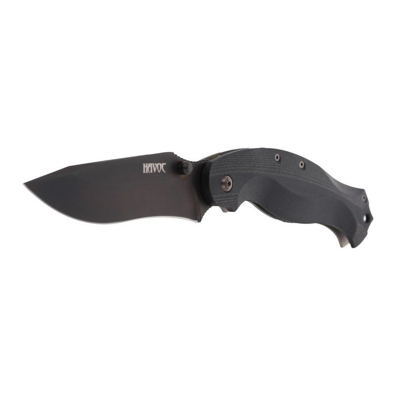 Couteau de poche Fox Knives HAVOC, couteau pliant à cadre en titane, manche G10 noir