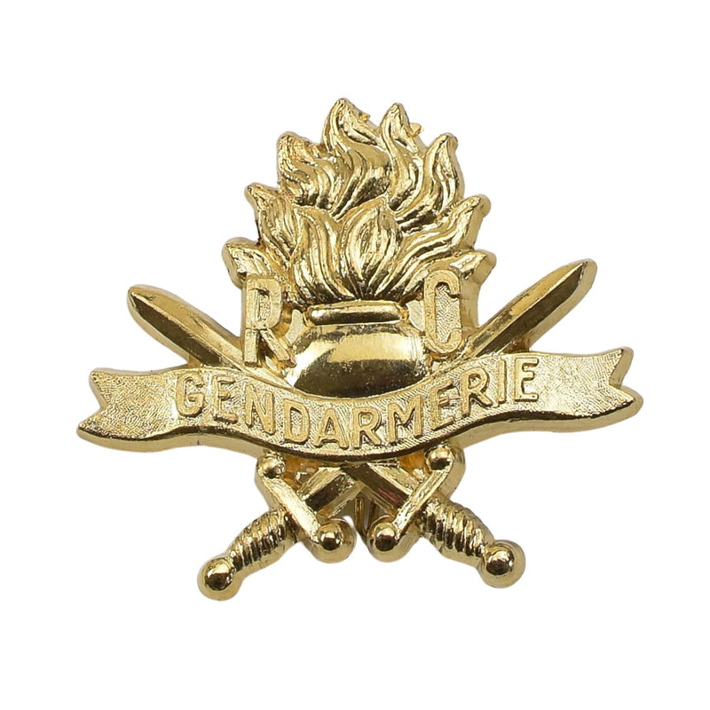 Véritable insigne de béret militaire français Insigne de bouton d'or de gendarmerie NEUF