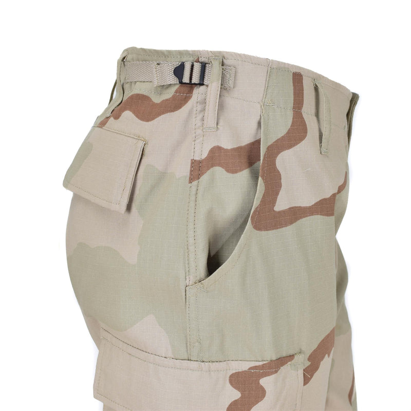 Pantalon cargo style armée américaine de marque Mil-Tec, motif camouflage désert 3 couleurs BDU