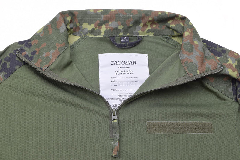 Chemises de style armée allemande de marque TACGEAR, sous-vêtements de troupes de combat, camouflage flecktarn