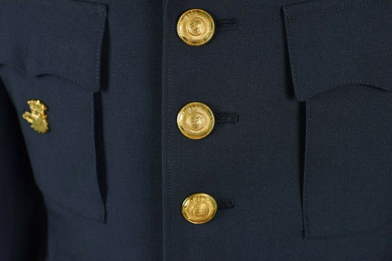 Véritable uniforme de parade bleu d'infanterie de l'armée suédoise, veste de tenue militaire suédoise