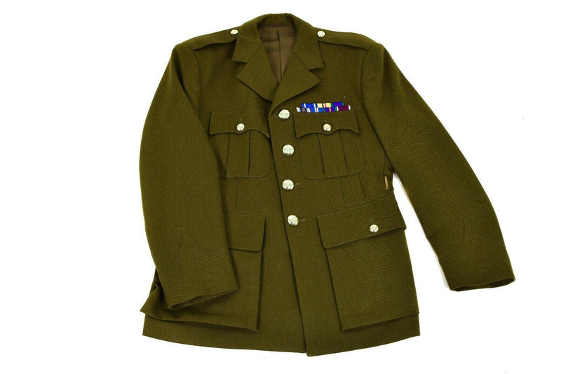 Véritable uniforme de l'armée britannique Olive Khaki Veste formelle OD édition militaire