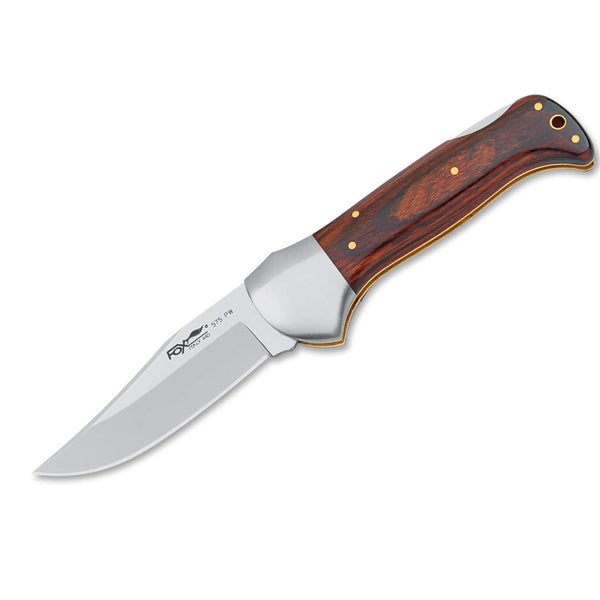 Couteau de poche pliant Fox Knives FOREST, outil de chasse et de camping, manche en bois de pakka