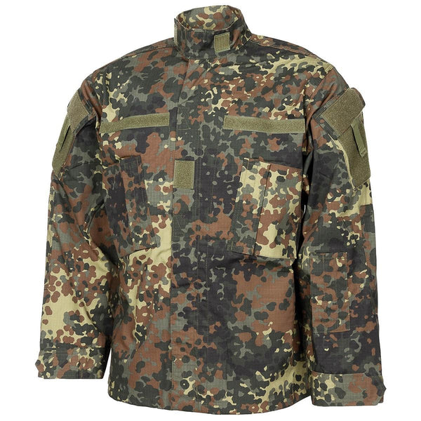 Veste de style militaire américain de marque MFH, uniforme de terrain, camouflage flecktarn, ripstop, NEUF