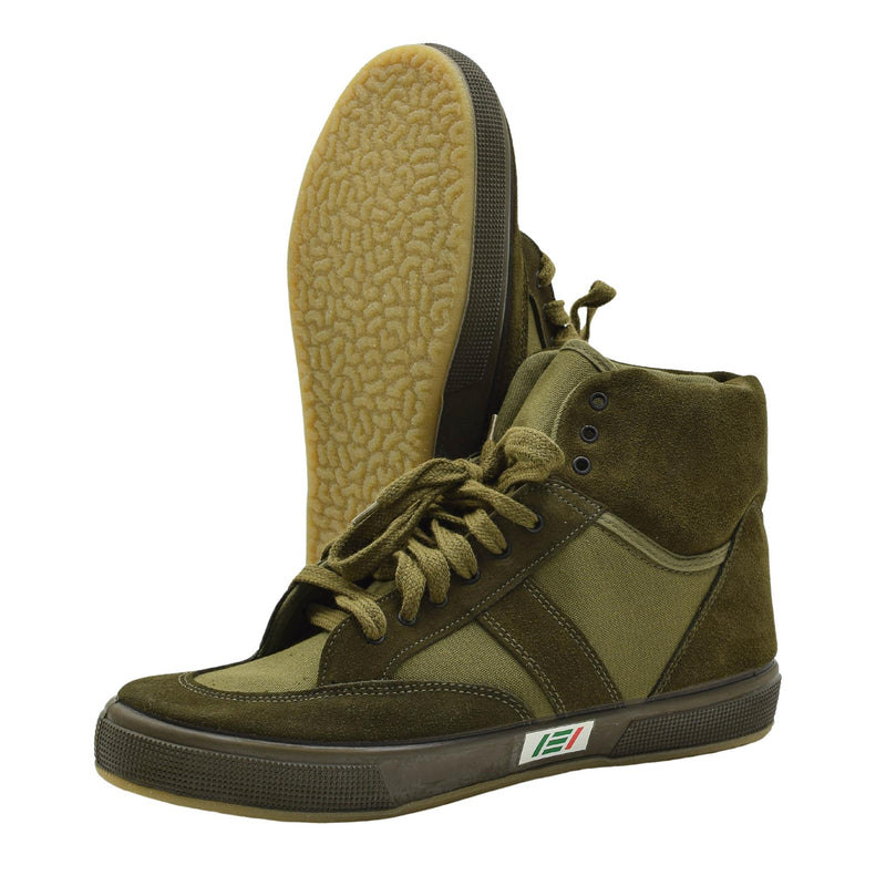 Chaussures de sport militaires italiennes originales, montantes, durables, design d'entraînement, olive