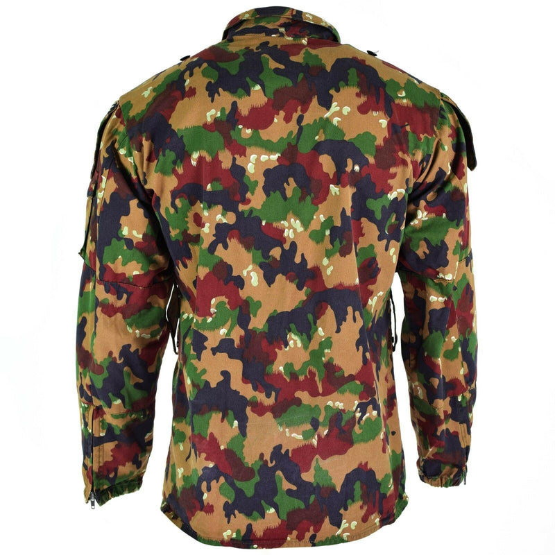 Veste de combat originale de l'armée suisse M83, chemise camouflage Alpenflage avec fermeture éclair, NEUF