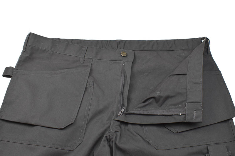 Pantalon cargo original de l'armée belge travail genoux renforcés poches supplémentaires gris NEUF