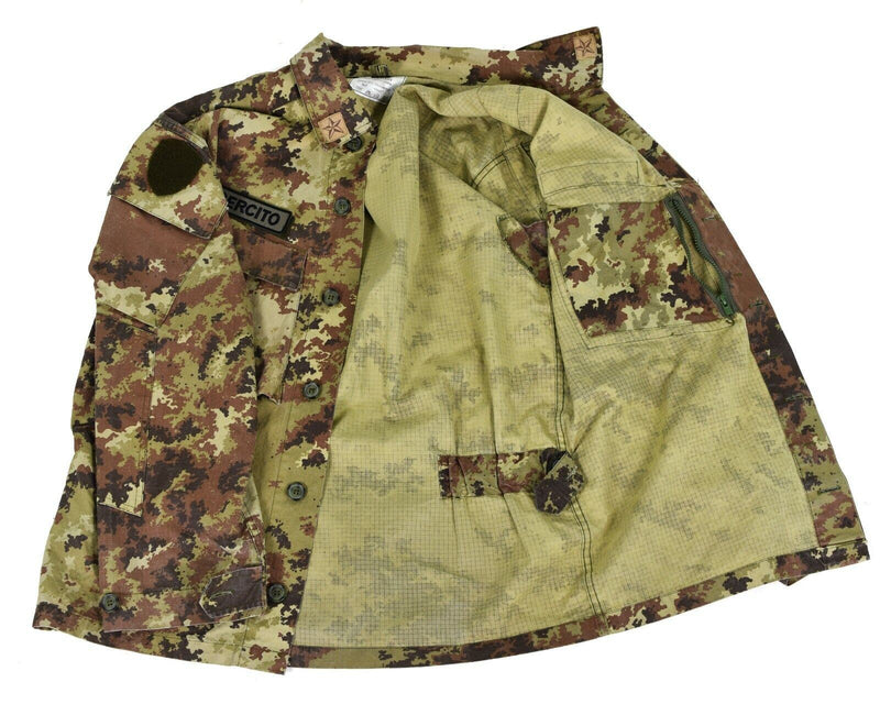 Véritable veste de combat de l'armée italienne Rip Stop Vegetato camouflage ACU